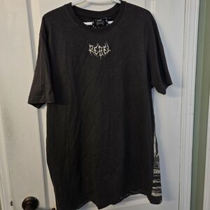 Rebel Vengeance Dark Embroidered Gray Graphic Tee